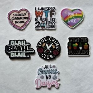 Set of 7 Funny Adult Humor True Crime Magnets Humorous Handmade Fridge Office